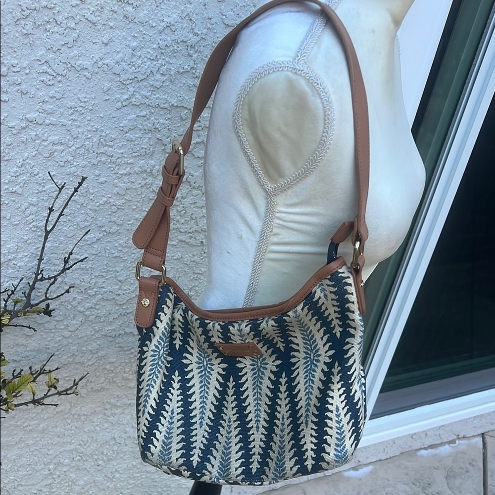 Spartina 449 Daufuskie Island Blue Cream Linen Shoulder Bag Purse